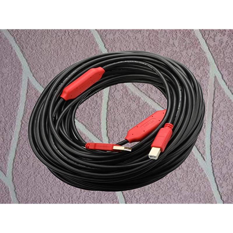 Printer Cable 50 ft,  Long USB Printer Cable Cord USB 2.0 Type A Male to B Male Printer Scanner USB B Cable for HP, Canon,Epson, Lexmark, Dell, Xerox, Samsung Etc