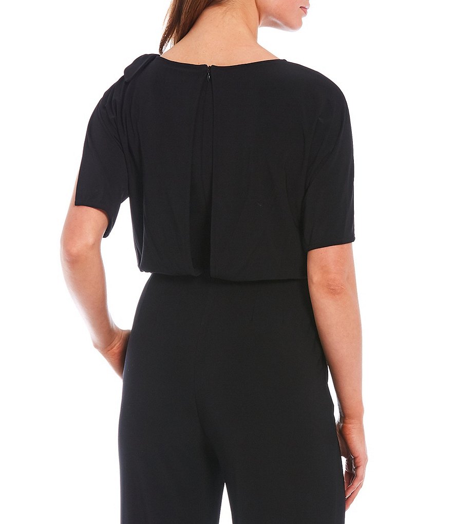 Vince Camuto Short Sleeve Tie Shoulder Blouson Jumpsuit