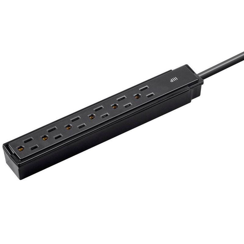 C2G 6-Outlet Surge Suppressor with (3) 1ft Outlet Saver Power Extension Cords - Receptacles: 6 x NEMA 5-15R - 270J