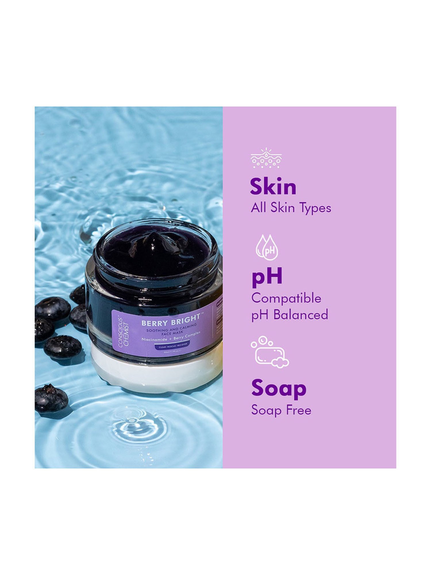 Conscious Chemist Berry Bright Face Mask (Pack of 2)