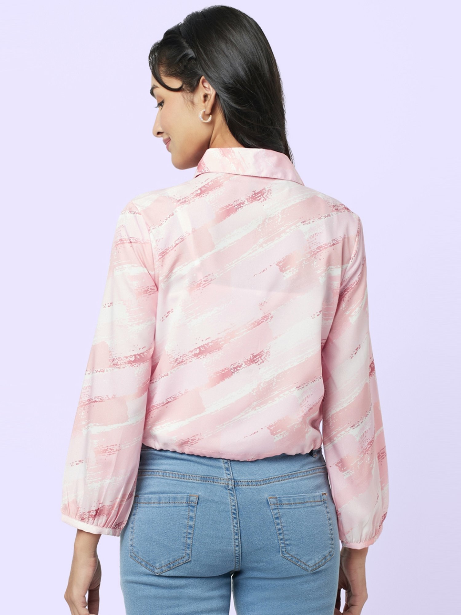 YU by Pantaloons Pink Printed Top
