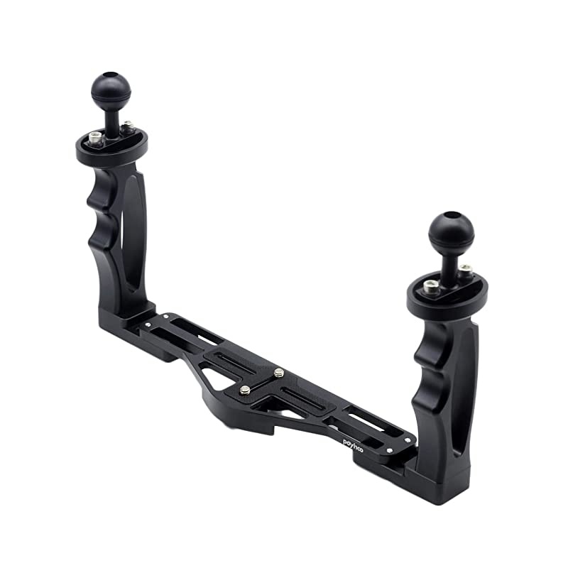 Underwater Camera Tray,  Aluminum Underwater Tray with 1" Ball Head Connect with Diving Light for Underwater Camera Housings