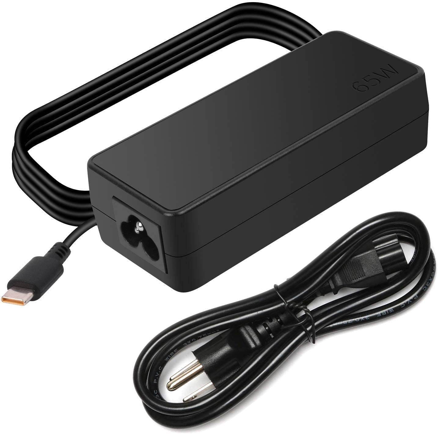 New 65W USB Type C(USB-C) AC Power Adapter Fit for Lenovo ThinkPad Yoga,ADLX65YDC3A,ADLX65YCC3A,ADLX65YLC3A T480 T480s T580 E480 E485 Laptop Charger