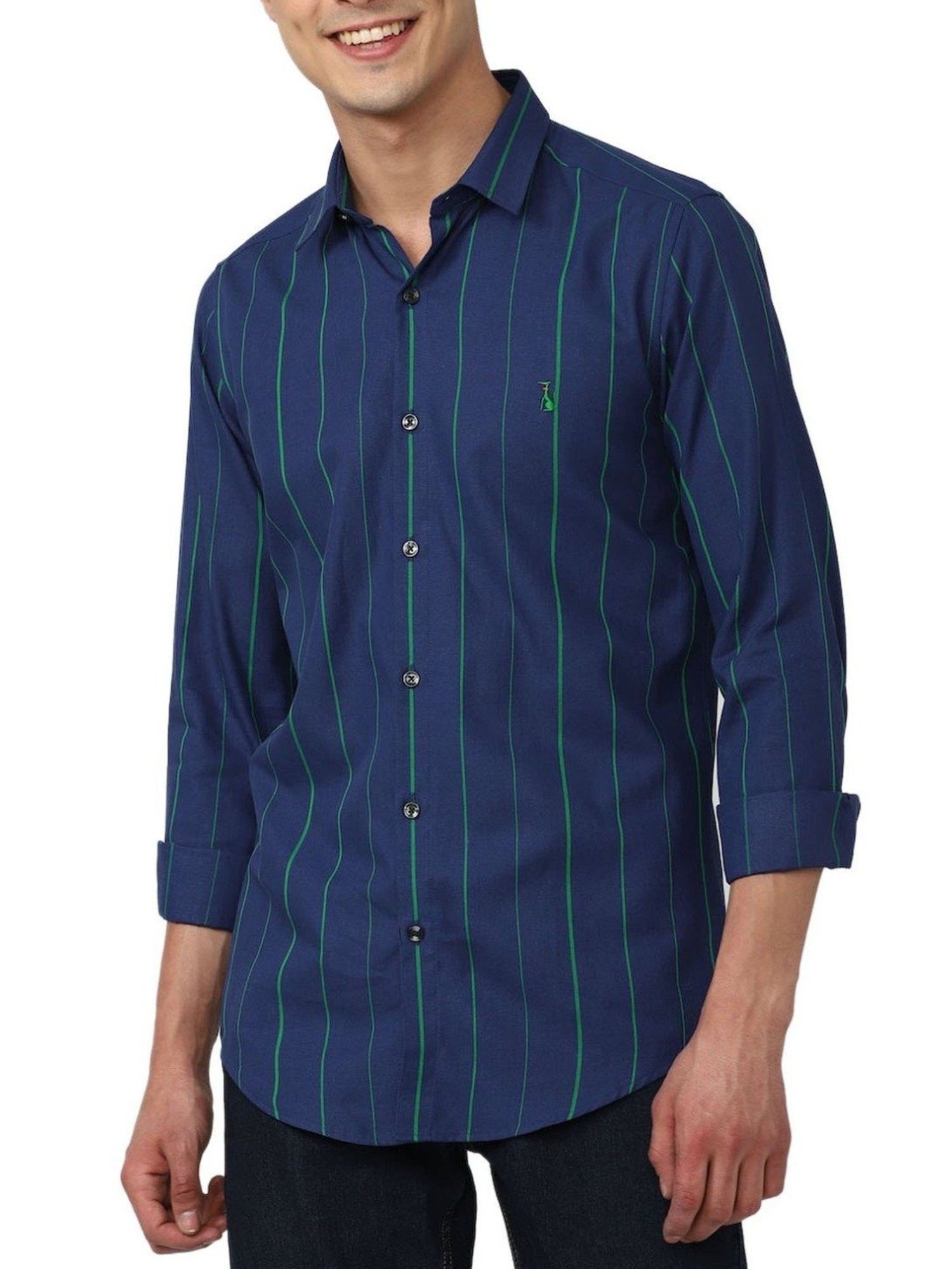 Simon Carter London Blue Stripes Slim Fit Shirt