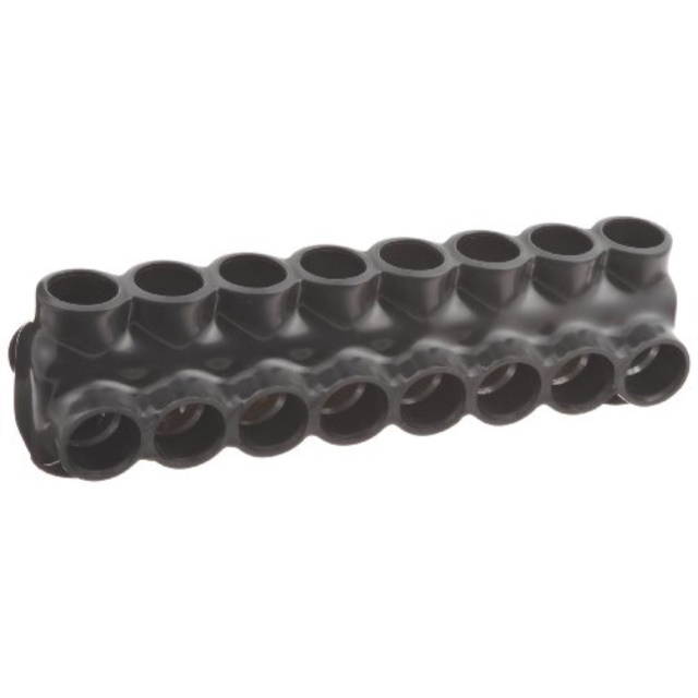 morris products 97856 mountable multicable connector, insulated, dual entry, black, 6 ports, 5/16" allen hex, 350  6 wire range