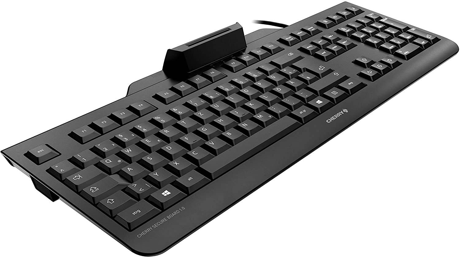 CHERRY Secure Board 1.0 - USB Keyboard &ndash; Smart Card Reader - Wired - GS Approval - QWERTY Security Keyboard &ndash; Black