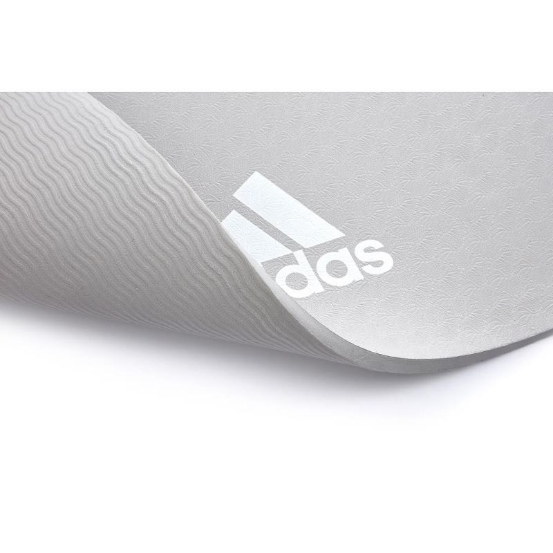 Adidas ADYG-10100GR Universal Exercise Roll Up Slip Resistant Fitness Pilates and Yoga Mat, 8mm Thick, Grey