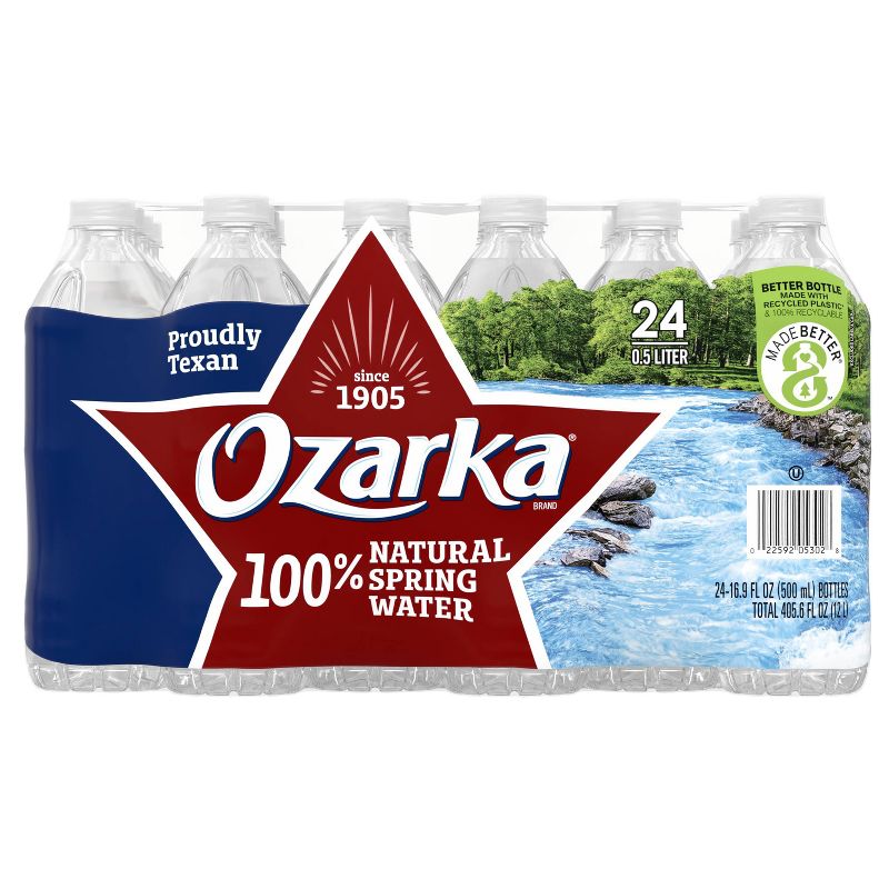 Ozarka Brand 100% Natural Spring Water - 24pk/16.9 fl oz Bottles