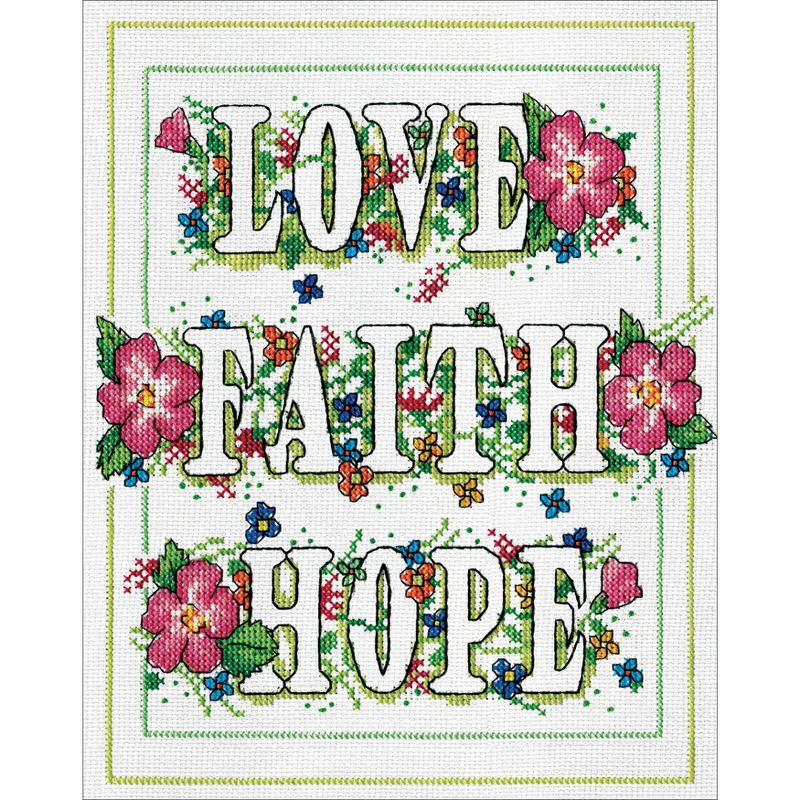 Design Works Counted Cross Stitch Kit 8"X10"-Love & Faith (14 Count)