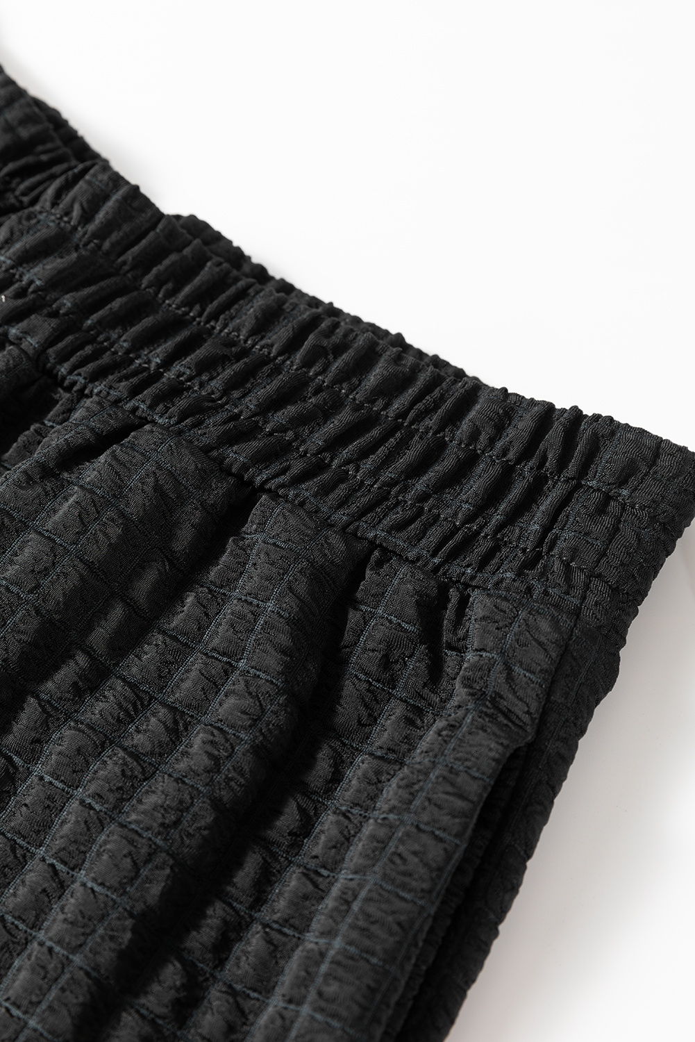 Green Solid Color Quilted Long Sleeve Top and Wide Leg Pants Set