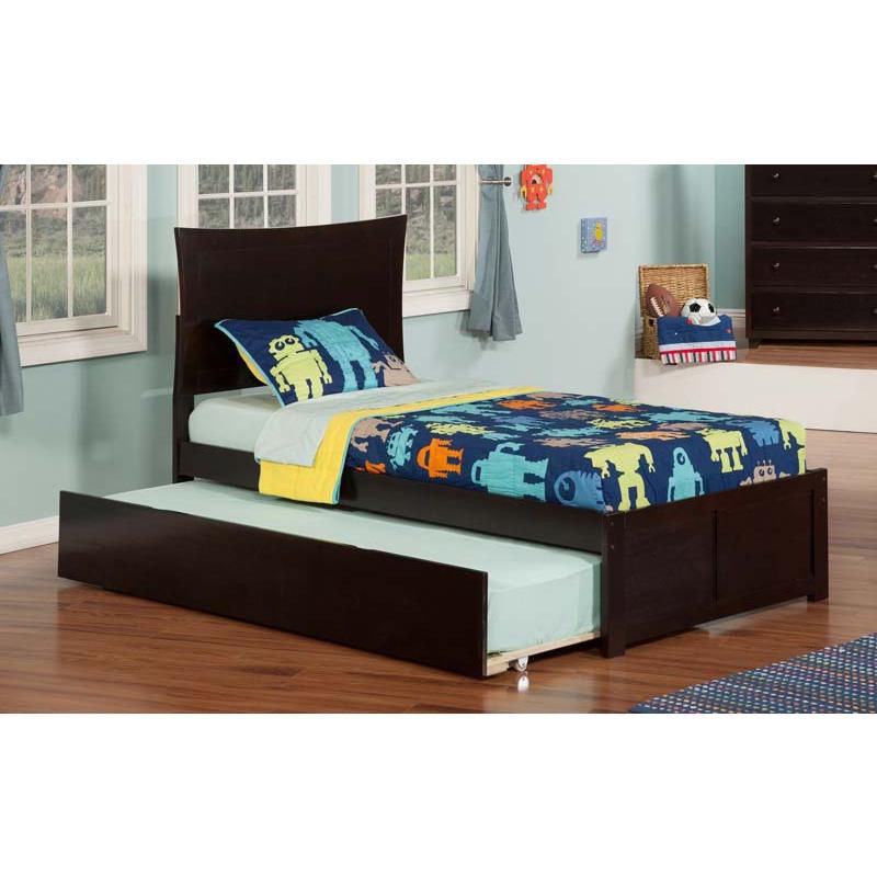 Metro Twin Flat Panel Foot Board w/ Urban Trundle Espresso - Atlantic Furniture