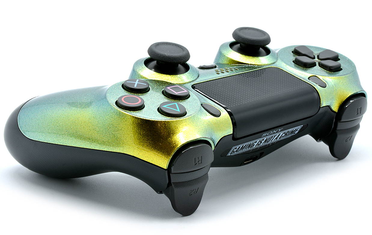 "Chameleon" Ps4 PRO Custom UN-MODDED Controller Exclusive Unique Design with CUSTOM LIGHTBAR