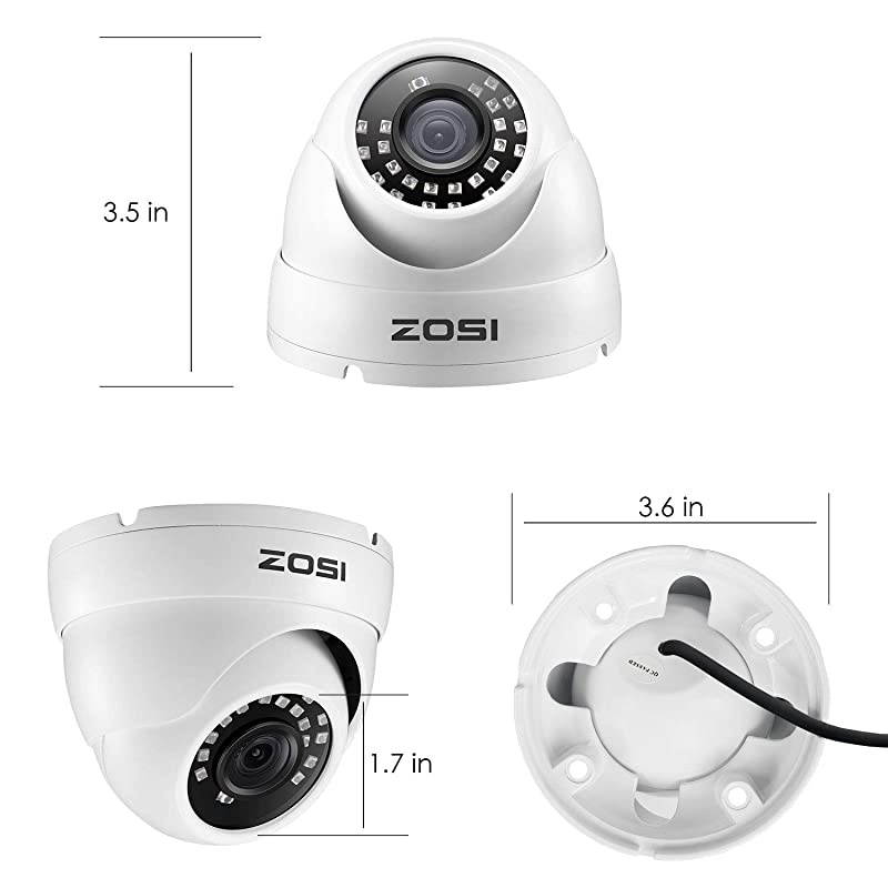 4 Pack 1080P Security Cameras 2.0MP Waterproof Outdoor Indoor 80ft Day Night CCTV White Dome Surveillance Cameras Compatible with 720P/1080N/1080P/5MP/4K HD-TVI AHD CVI Analog CCTV DVR Systems