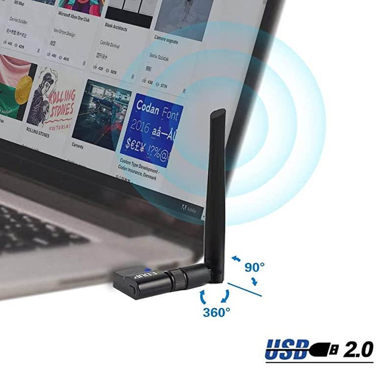 USB WiFi Adapter Dual Band Wireless Network Adapter 80211 AC 24G5G USB WiFi Dongle with Extender Antenna Compatible with Windows XPVista 78110 Mac OS X 1071015