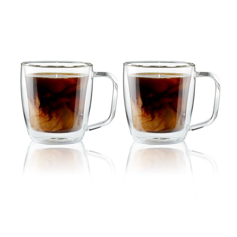 Henckels Double-Wall Glassware 2-pc 12oz. Glass Coffee Mug Set