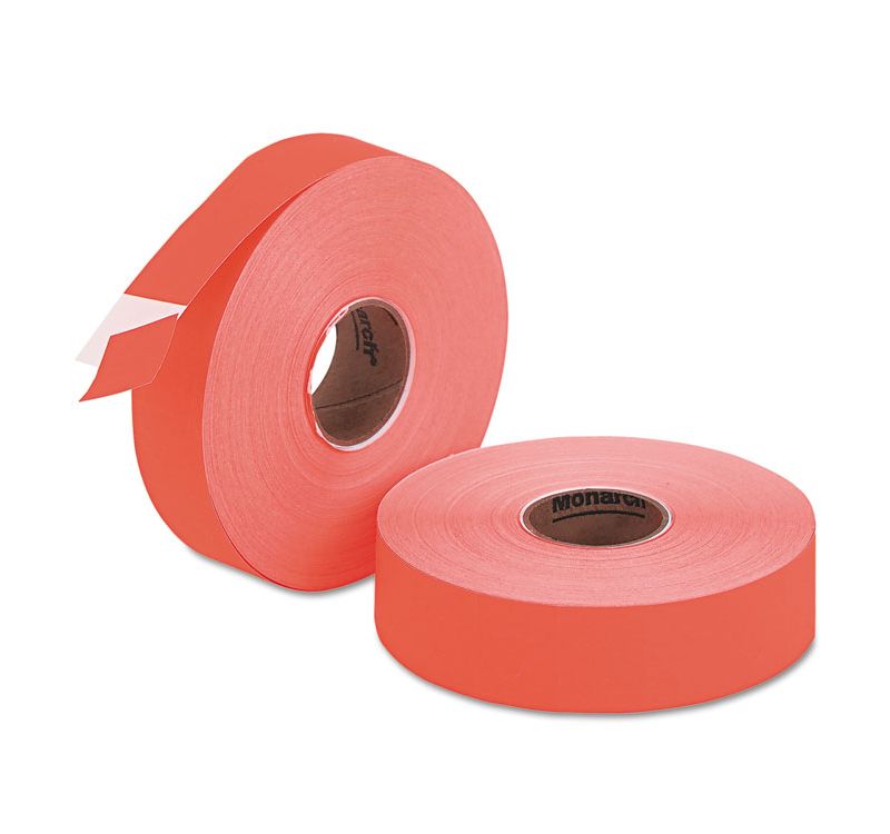 Monarch Easy-Load 1136 Two-Line Pricemarker Labels 5/8x7/8 Fluorescent Red 3500/Pack 925085