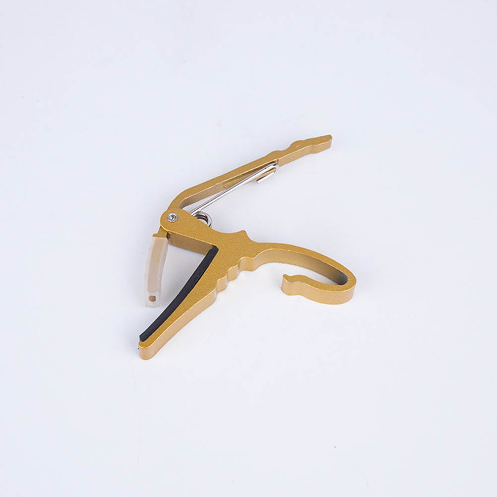 4PCS Folk Guitar Clip-On Tuner Quick Change Tune Clamp Guitar Picks Key Trigger Capo for Folk Guitar Ukulele