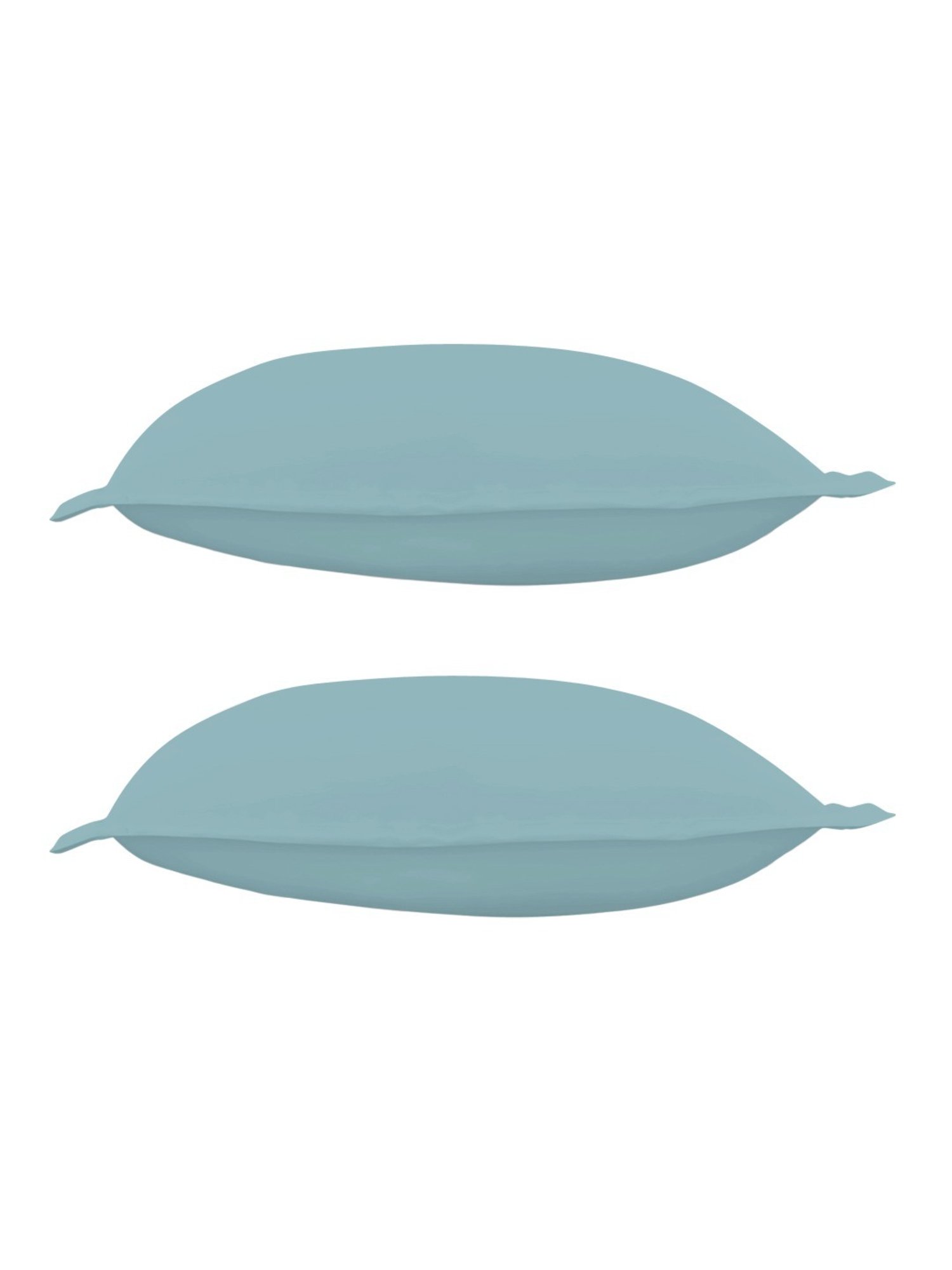 Petal Home Solid Blue 300 TC Cotton Pillow Covers - Set of 2
