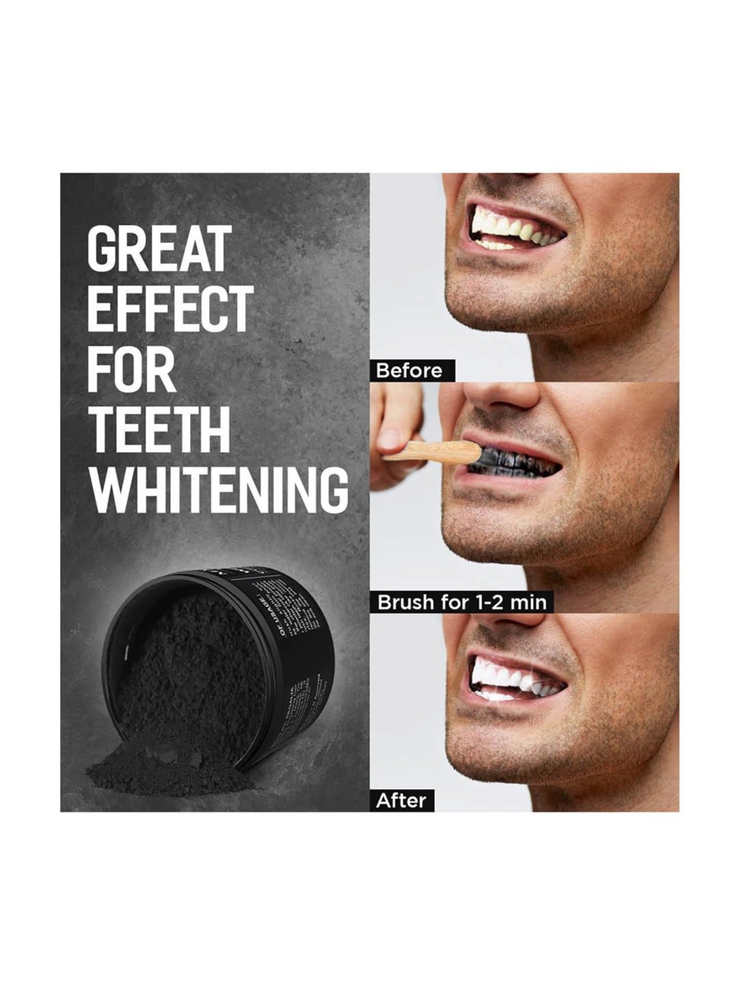 UrbanMooch Activated Charcoal Teeth Whitening Powder - 20 gm