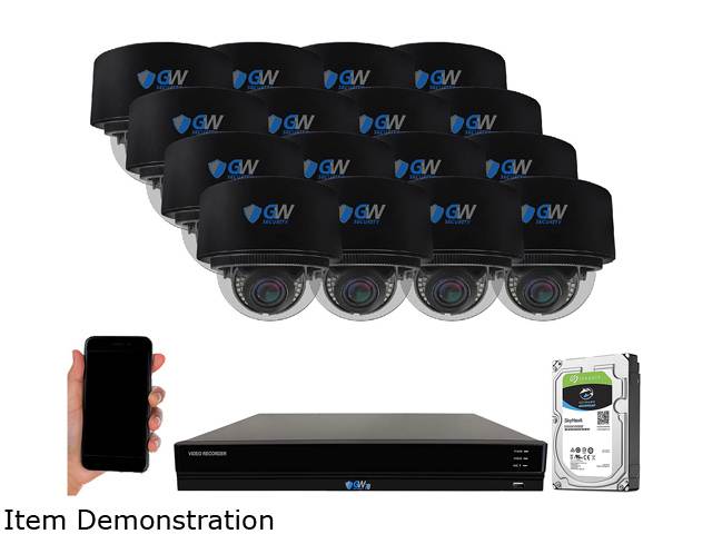 GW Security 16 Channel 4K NVR 8MP (3840x2160) H.265+ IP PoE AI Security Camera System with 16 UHD 4K 2.8-12mm Varifocal Zoom Outdoor/Indoor Dome Camera, Face Recognition, Intelligence Analytics