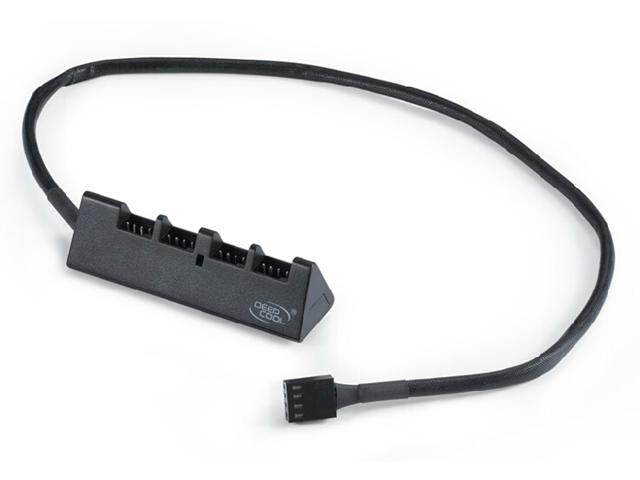 DeepCool Fan Hub - CPU Cooler / Case / Chasis Cooling Fan Power Cable Splitter 1 to 4 Adapter - PWM Supported