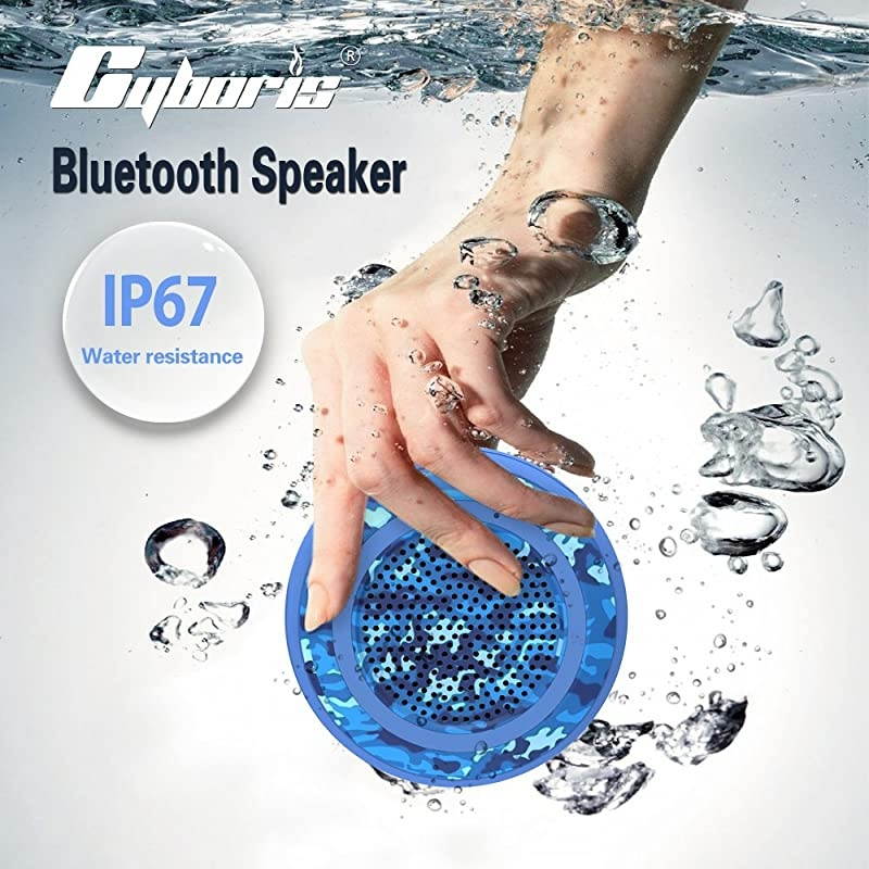 IPX7 Waterproof Outdoor Bluetooth Speaker Swimming Pool Floating Portable Mini Speakers Wireless 5W with Microphone amp TWS for Beach Bathroom Home Shower Camouflage Blue