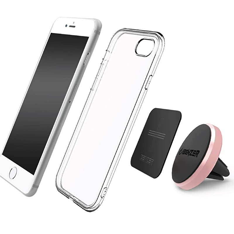 Magnetic Phone Car Mount  Magon Cellphone Metal Air Vent Magic Cell Phone Holder for All Mobile Smartphones iPhone Samsung Galaxy Note Google Pixel Rose GoldCMHAV02MPKA