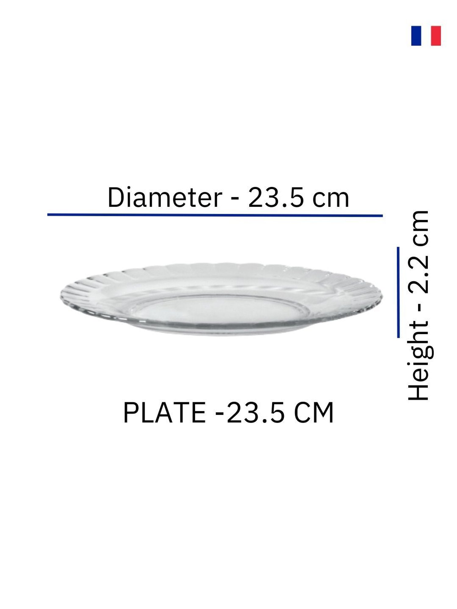 Pure Home and Living Transparent Glass Textured Dinner Plates