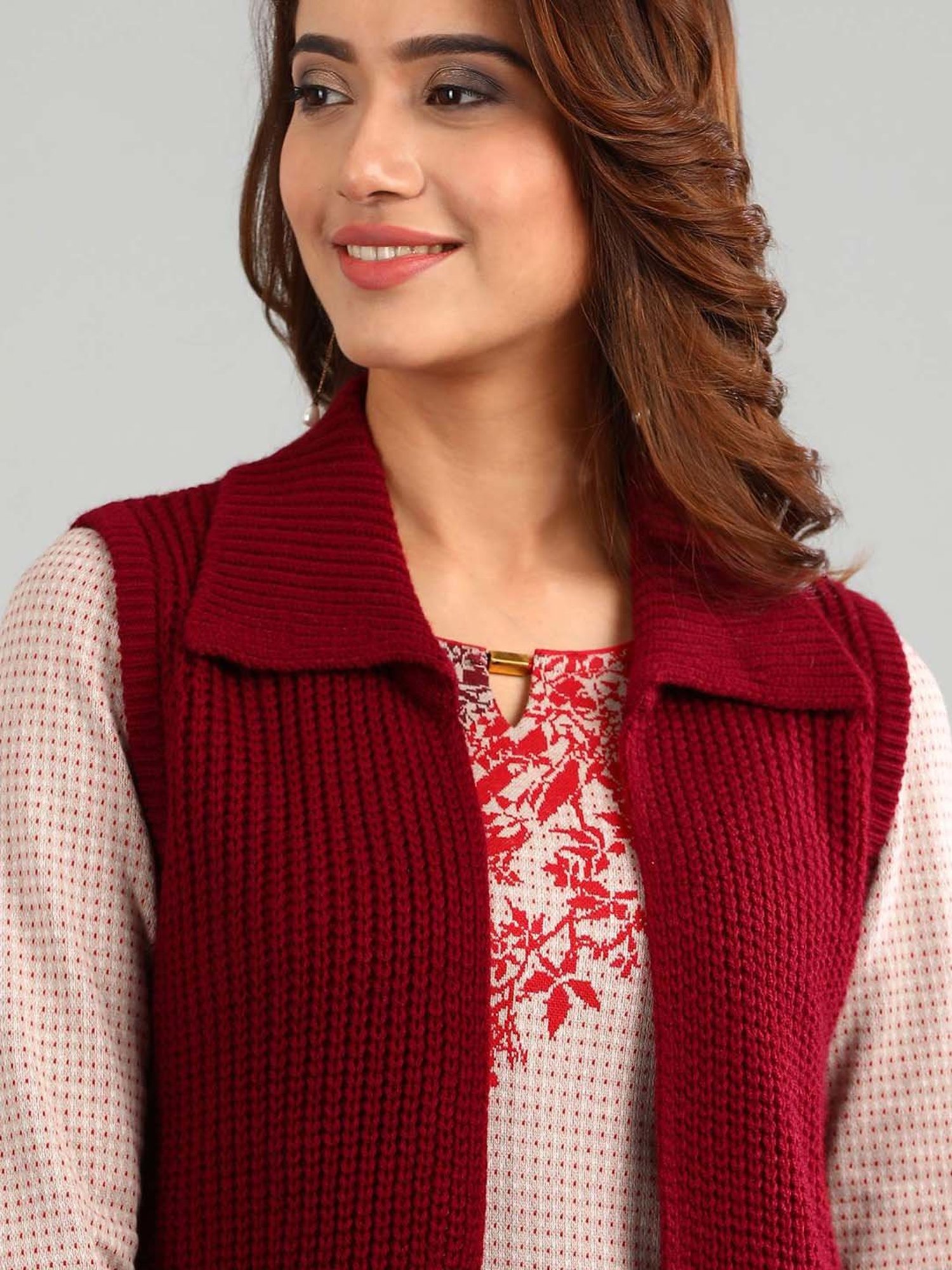 Aurelia Red Regular Fit Sweater