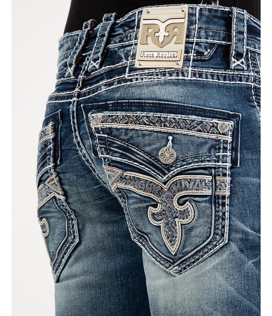 Rock Revival Sandstorm J200 Distructed Straight-Fit Denim Jeans