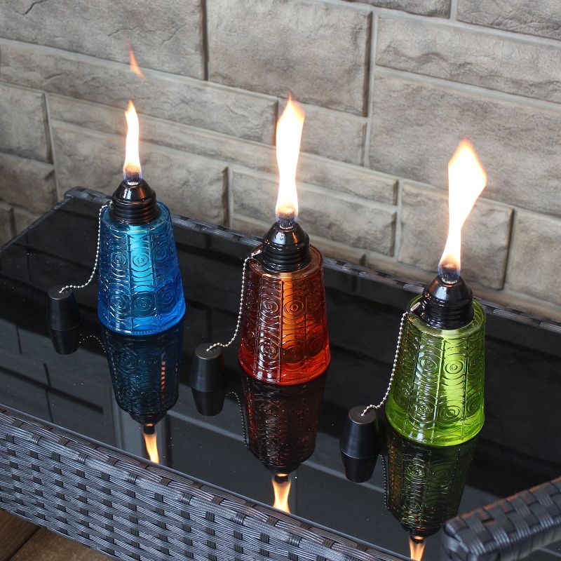 5.5" Petite Lantern Metal Table Torch Black - TIKI