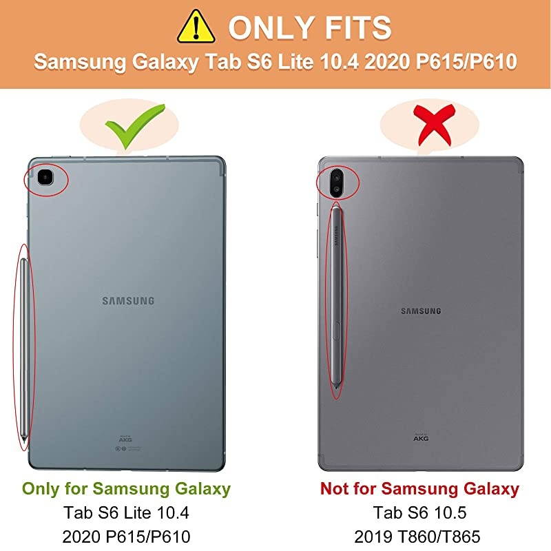 Galaxy Tab S6 Lite Case with S Pen Holder TriFold Case with Frosted Translucent Back Fit Samsung Galaxy Tab S6 Lite 104 SMP610P615 2020 Tablet Support Auto WakeSleep Midnight Green