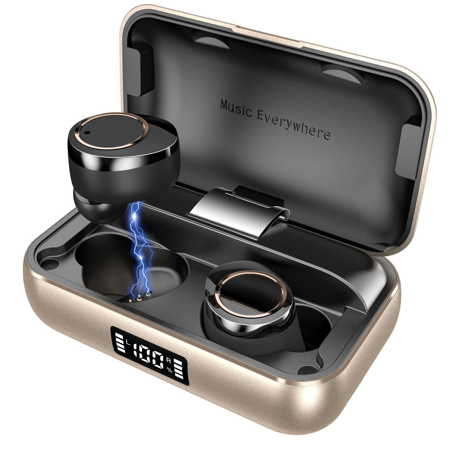 5pcs TWS Bluetooth 5.0 Wireless Earbuds With 4000Amh Charging Case IPX7 Waterproof TWS Stereo Headphones in-Ear Built-in Mic Headset Premium Sound with Deep Bass for Sport - Black