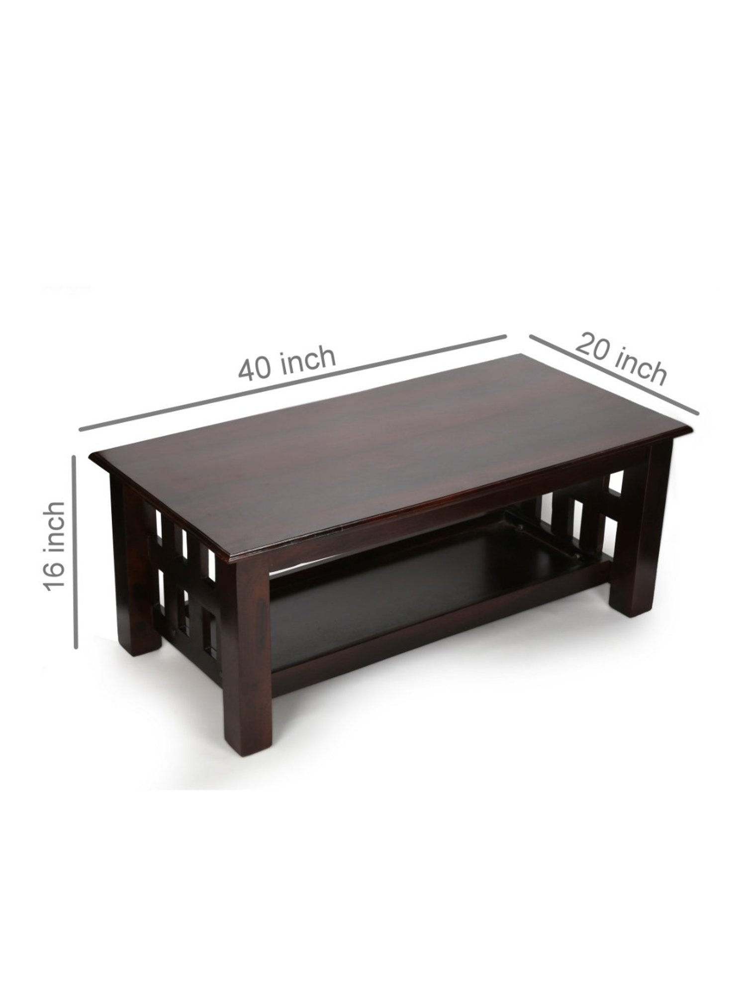 Ikiriya Blairs Dark Brown Wood Coffee Table Dark Walnut Finish