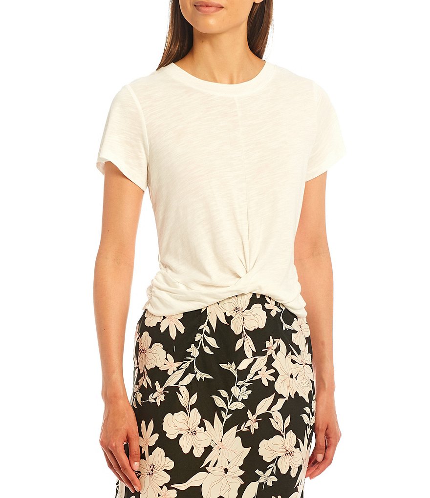 Sanctuary High Street Wrap Front Round Neck Short Sleeve Tee