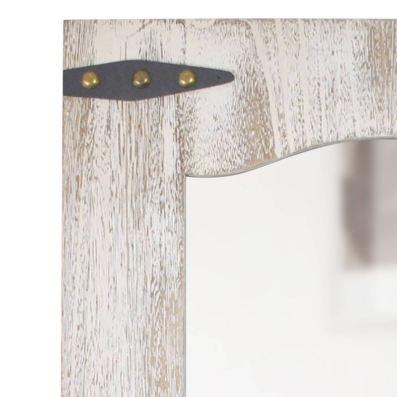 21.5" x 1" x 33.5" Farmhouse Barn Door Mirror Tan - FirsTime & Co.