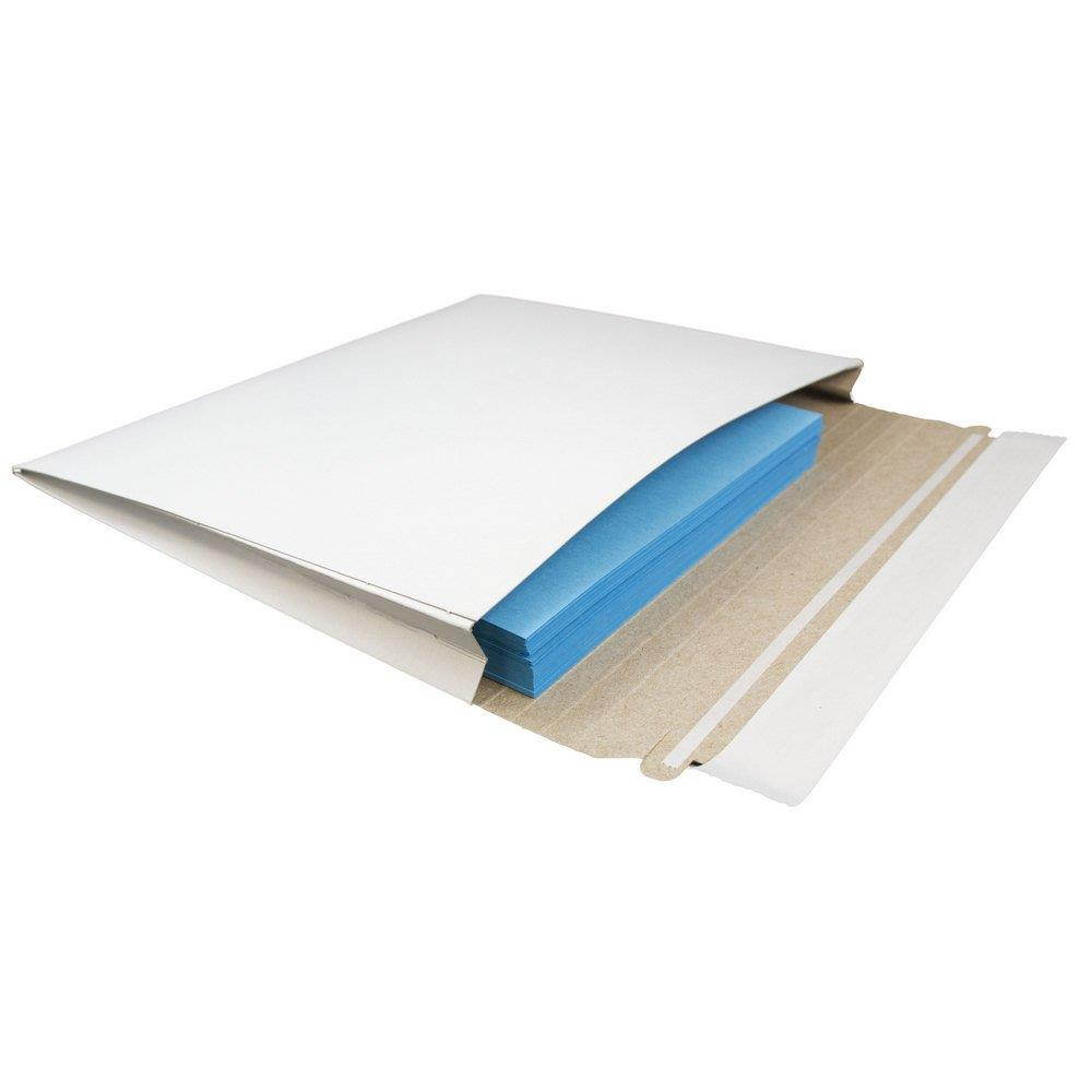 JAM PAPER Expandable Photo Mailer Envelopes with Peel & Seal Closure - 10 x 7 3/4 x 1 - White - 6 Rigid Mailers/Pack