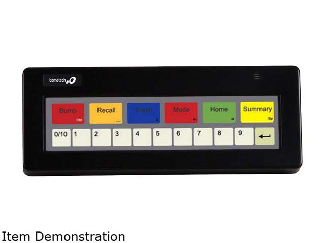 Logic Controls KB1700 Kitchen Display Bump Bar, Legend D, USB, Black - KB1700U-D-BK