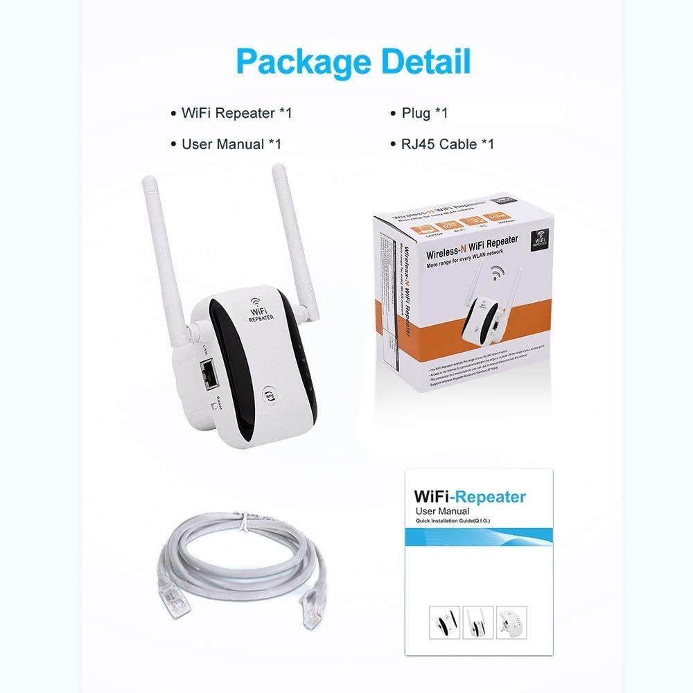 WiFi Extender,Internet WiFi Booster 2.4G for Home 300Mbps Superboost Wi-Fi Blast Range WLAN Signal Amplifier Repeater