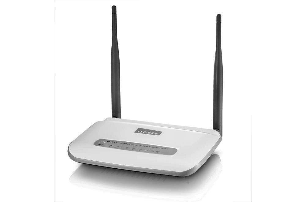 netis dl4322 (ct3) wireless n300 adsl2+ modem router, 2.4ghz 300mbps, 802.11b/g/n, splitter, 5dbi high gain antenna