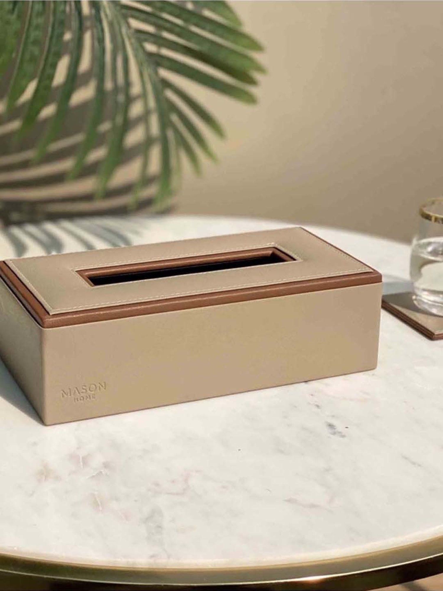 Mason Home Taupe Naples Tissue Box