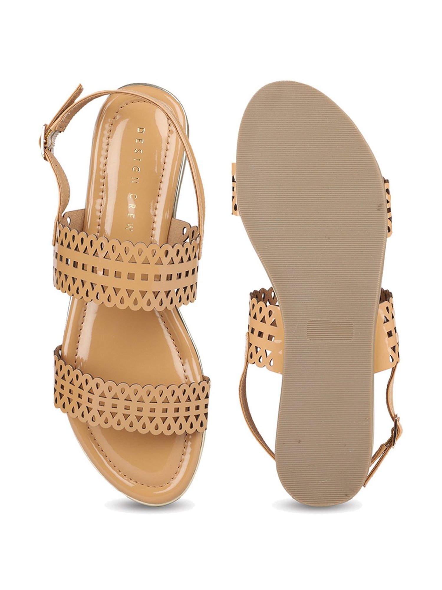 Design Crew Women's Beige Back Strap Sandals