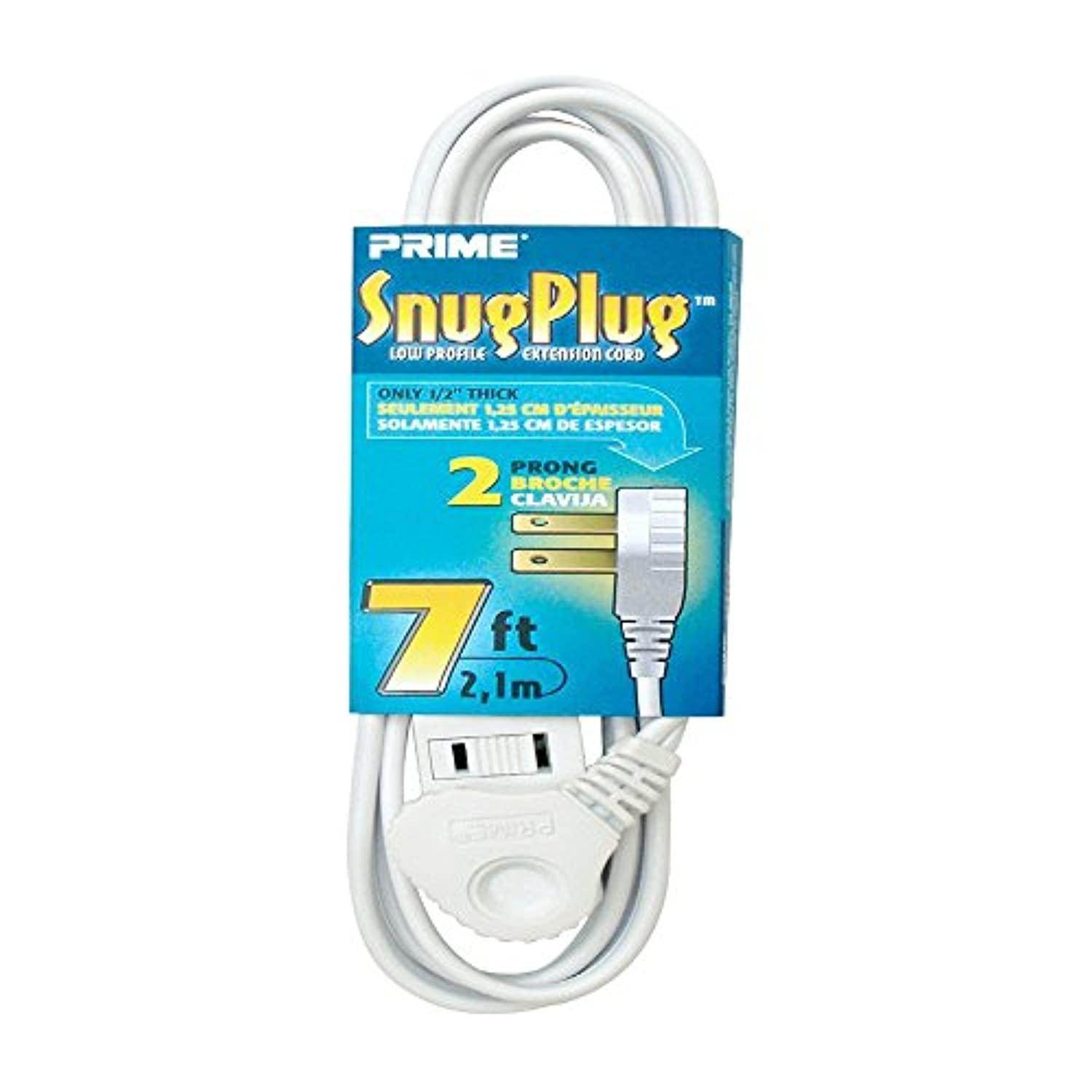 prime wire & cable ec920607 7-feet 16/2 spt-2 3-outlet cord, white