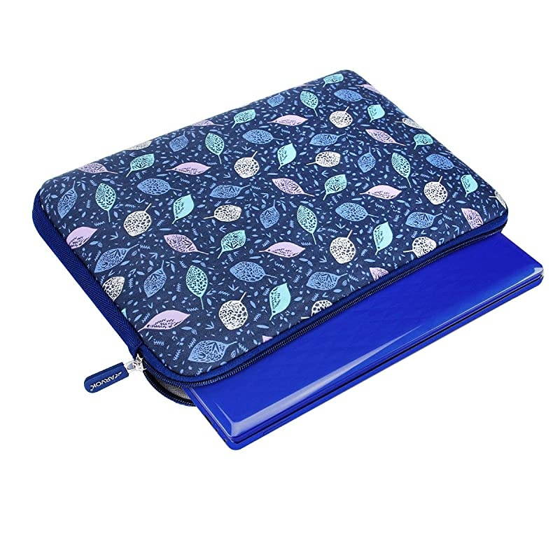 15-15.6 Inch Laptop Sleeve Multi-Color & Size Choices Case/Water-Resistant Neoprene Notebook Computer Pocket Tablet Briefcase Carrying Bag/Pouch Skin Cover for Acer/Asus/Dell, Blue with Leaves