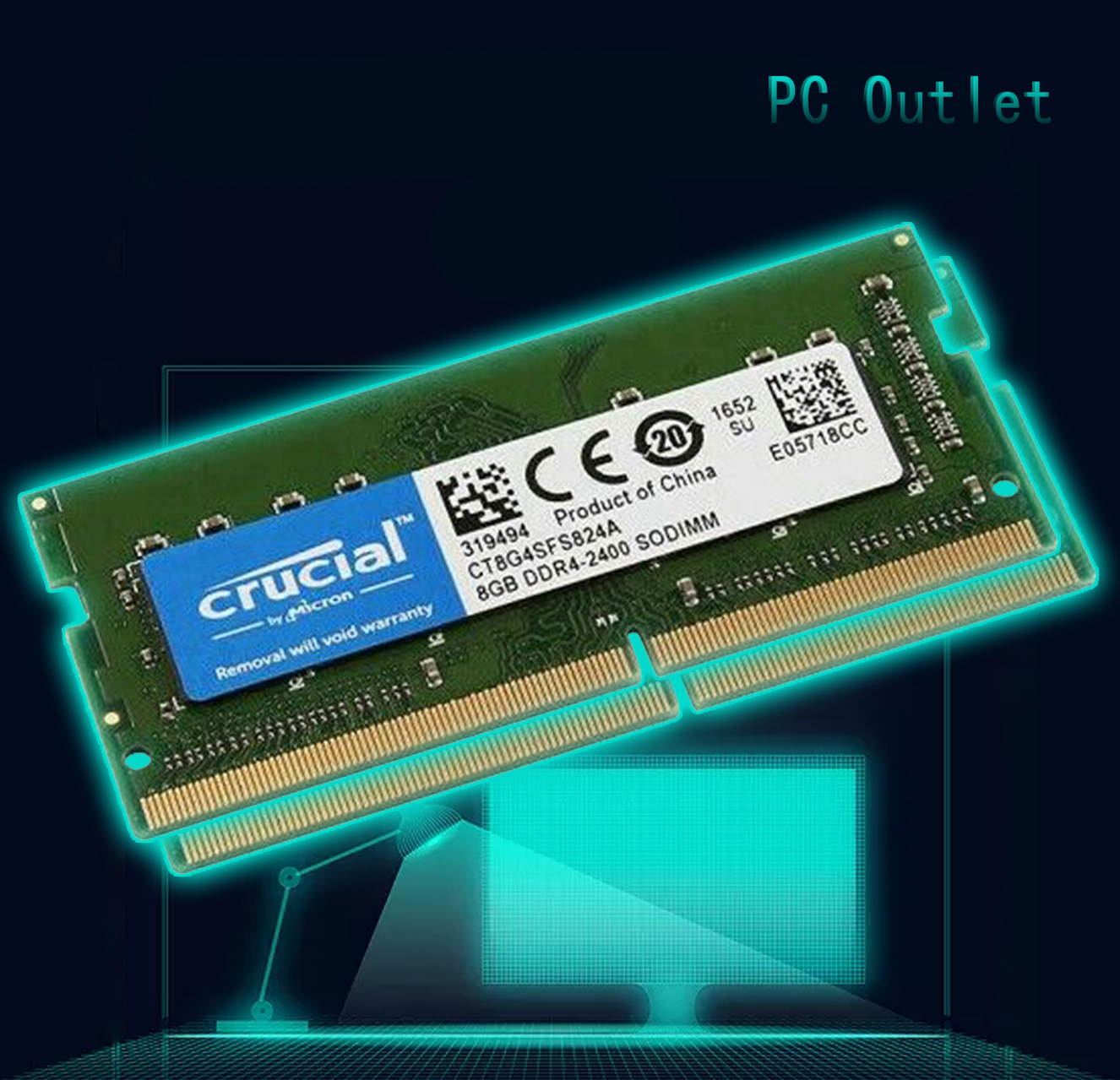 Crucial 16GB(2X8GB) CT8G4SFS824A Table RAM Laptop CP4-21300 SODIMM Notebook DDR4 2666MHZ Portable