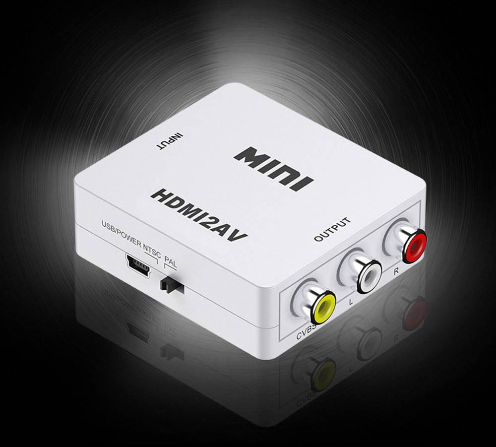 HDMI to AV converter hdmi to av 1080P Audio and video set top box to RCA TV