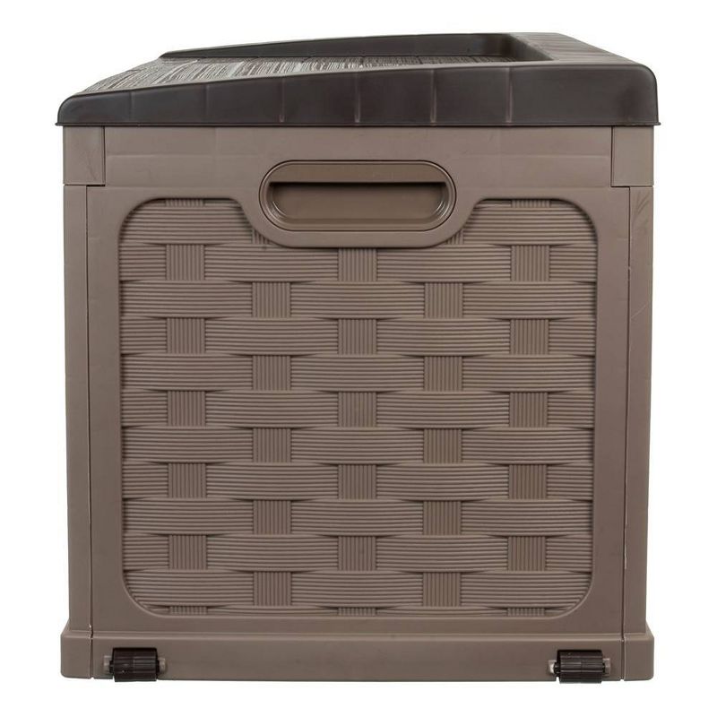 Rattan Deck Box 88 Gallon - Mocha Brown - Starplast