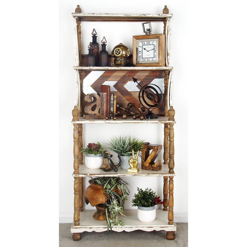 75" Farmhouse 5 Tier Shelf White - Olivia & May