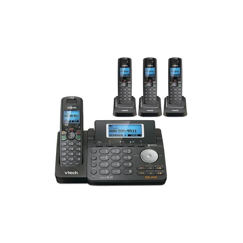 Cordless Phone (Black, 4-Handset)