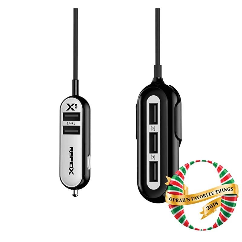 RXX5USBW X5 5 USB Ports Car Charger 224A White